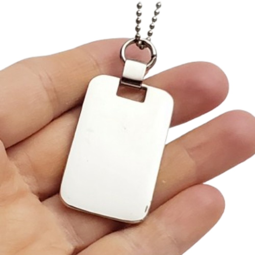 Personal Blank/Engravable Silver Rectangle Id Dog… - image 1